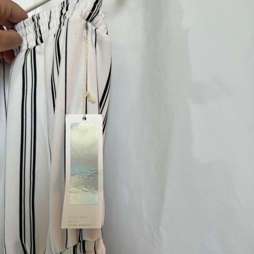 Cisono Jumpsuit Vertical Stripes Drawstring Waist Sleeveless - Picture 9 of 15